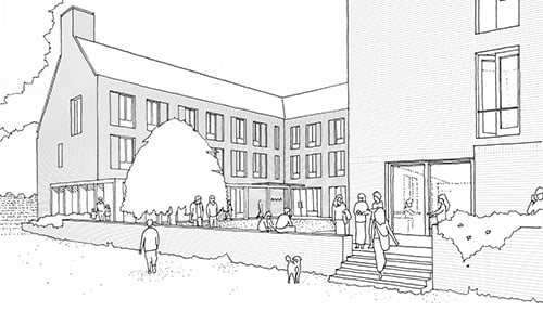 Recoup WWHRS at Historic Colleges' newest halls of residence, architectual illustration