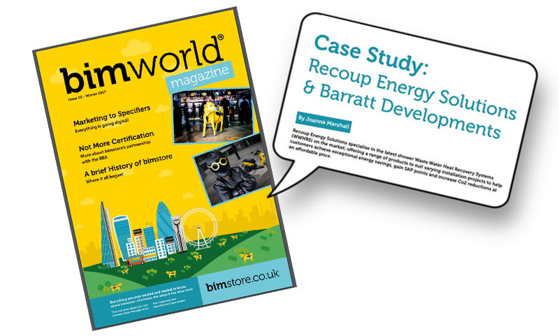 BIM World case study feature on Recoup WWHRS and Barratt Developments